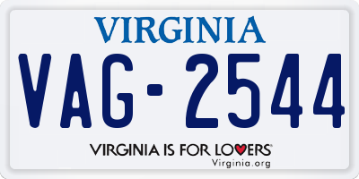 VA license plate VAG2544