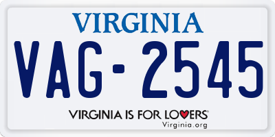 VA license plate VAG2545