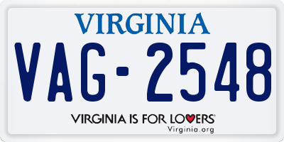 VA license plate VAG2548
