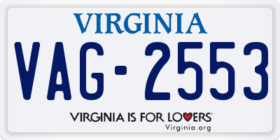 VA license plate VAG2553