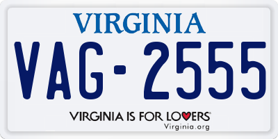 VA license plate VAG2555