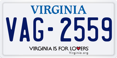 VA license plate VAG2559