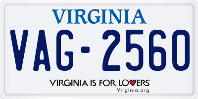 VA license plate VAG2560