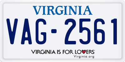VA license plate VAG2561
