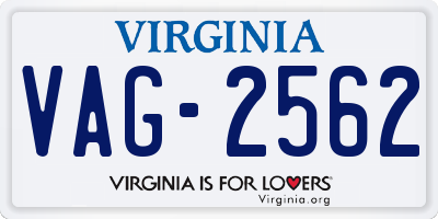 VA license plate VAG2562