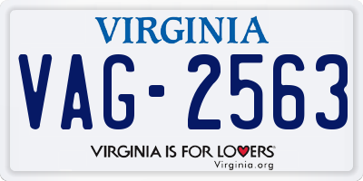 VA license plate VAG2563