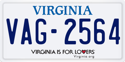 VA license plate VAG2564