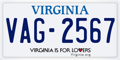 VA license plate VAG2567