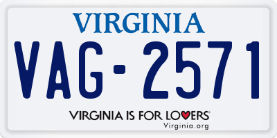 VA license plate VAG2571