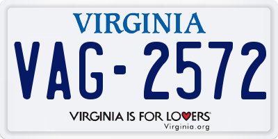 VA license plate VAG2572
