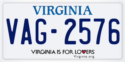 VA license plate VAG2576