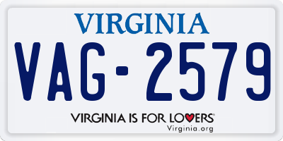 VA license plate VAG2579
