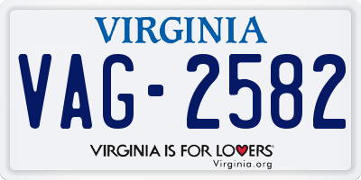 VA license plate VAG2582