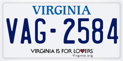 VA license plate VAG2584