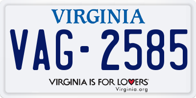 VA license plate VAG2585