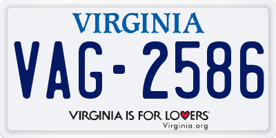 VA license plate VAG2586