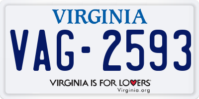 VA license plate VAG2593