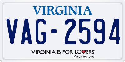VA license plate VAG2594