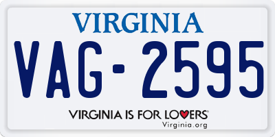 VA license plate VAG2595