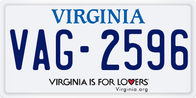 VA license plate VAG2596