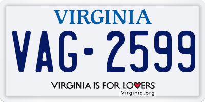 VA license plate VAG2599