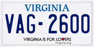 VA license plate VAG2600