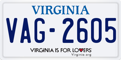 VA license plate VAG2605