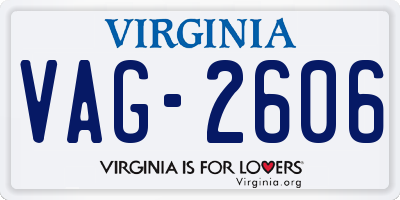VA license plate VAG2606
