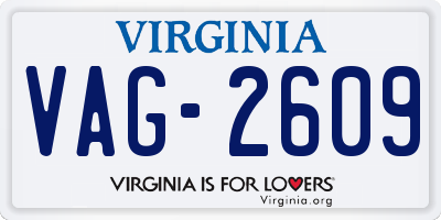 VA license plate VAG2609