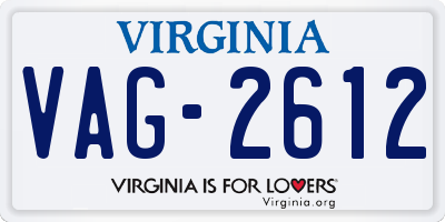 VA license plate VAG2612