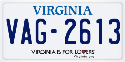 VA license plate VAG2613