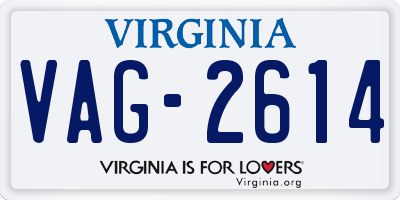 VA license plate VAG2614