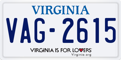 VA license plate VAG2615