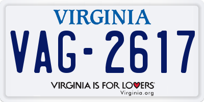 VA license plate VAG2617