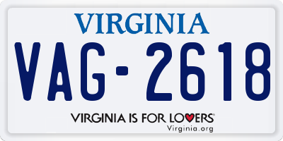 VA license plate VAG2618