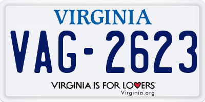 VA license plate VAG2623