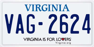 VA license plate VAG2624