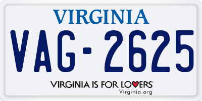 VA license plate VAG2625