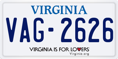 VA license plate VAG2626