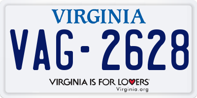 VA license plate VAG2628