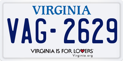 VA license plate VAG2629
