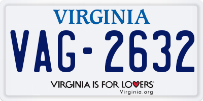 VA license plate VAG2632