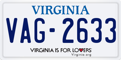 VA license plate VAG2633