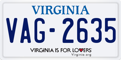 VA license plate VAG2635