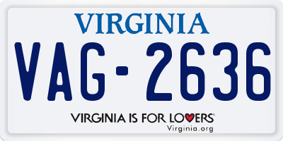 VA license plate VAG2636