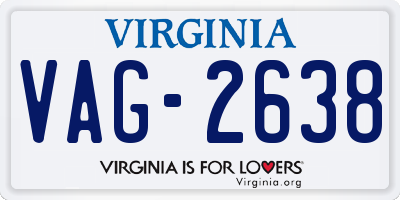 VA license plate VAG2638