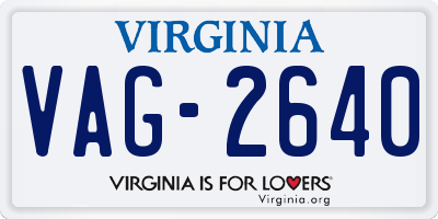 VA license plate VAG2640