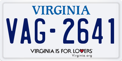 VA license plate VAG2641