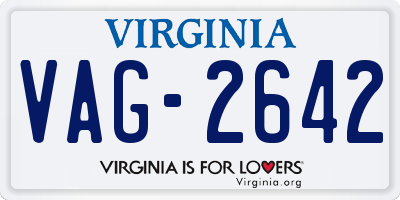 VA license plate VAG2642
