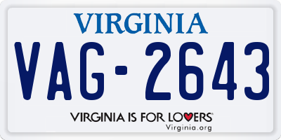 VA license plate VAG2643